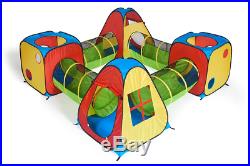 UTEX 8 in 1 Pop Up Children Play Tent House with 4 Tunnel, 4 Tents for Boys, Girls