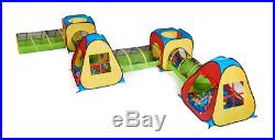 UTEX 8 in 1 Pop Up Children Play Tent House with 4 Tunnel, 4 Tents for Boys, Girls