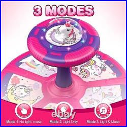 Unicorn Sit and Spin Toy, Birthday Gift for Girls Age 1 2 3 4 Years Old, Pink