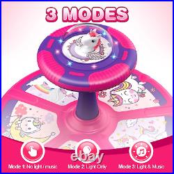 Unicorn Sit and Spin Toy, Birthday Gift for Girls Age 1 2 3 4 Years Old, Toddler