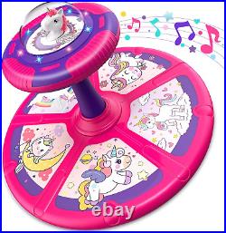 Unicorn Sit and Spin Toy, Birthday Gift for Girls Age 1 2 3 4 Years Old, Toddler