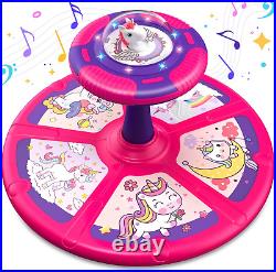 Unicorn Sit and Spin Toy for Toddlers Girls 1 2 3 Years Old, Birthday Gift for K