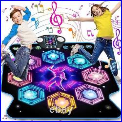 VATOS Dance Mat Toys for Kids Electronic Dance Pad Music Toy with 8 LED Key