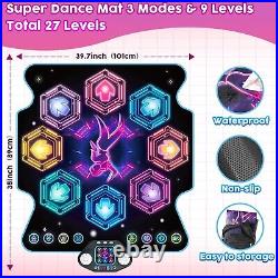 VATOS Dance Mat Toys for Kids Electronic Dance Pad Music Toy with 8 LED Key