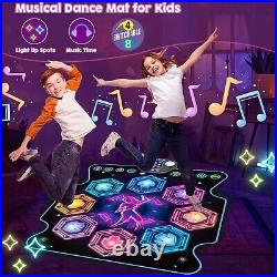 VATOS Dance Mat Toys for Kids Electronic Dance Pad Music Toy with 8 LED Key