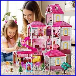 Villa Girls Toys for Kids Ages 3 4 5 6 7-12 Rooms Indoor Toys with 2 Dolls To