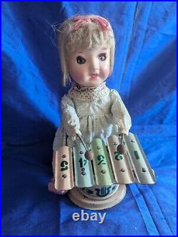 Vintage 1950s-1960s Porcelain Toy Girl Playing The xylophone Made In China