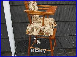 Vintage CASS TOYS Wooden Doll High Chair Antique Toy Old Dolly Girl MADE IN USA