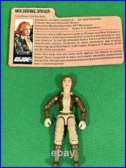 Vintage GI Joe Wolverine 1983 COMPLETE with Cover Girl File Card Tow Cable ARAH