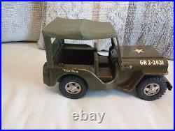 Vintage Tonka US Army Jeep with Topper GR 2-2431 Very Good Original Condition