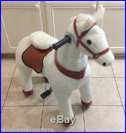 WHITE Ride-on Giddy Up Horse / Pony Rides. For boys & girls 4-10 yrs (02D)