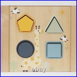 Wooden Activity Cube, 6-in-1 Montessori Toys for 1+ Year Old Boys & Girls, Ed