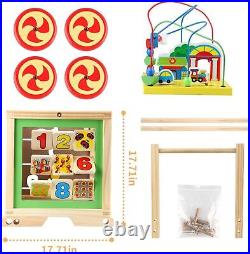 Wooden Activity Cubes 6 in 1 Montessori Toys, Educational Learning Sensory Toys