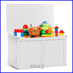 Wooden Kids Toy Storage Box Sitting Top Chest Organizer Large Bin Boys & Girls