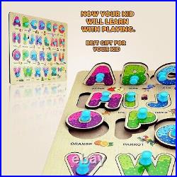 Wooden Learning Educational Board for Kids, Toys for 2 Years Old Boys & girls