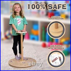 Wooden Stand and Spin Toy Balance Board 360° Toddler Toys Age Spinner Stand