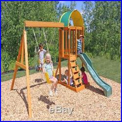Wooden Swing Set Climber Slide Outdoor Playground Toy for Toddler Kid Boy Girl