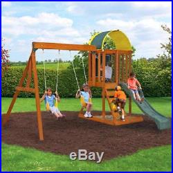 Wooden Swing Set Climber Slide Outdoor Playground Toy for Toddler Kid Boy Girl