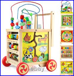Wooden Toys for 1 2 Year Old Boys Girls Activity Cube Gift Set Developmental Mon
