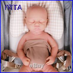 Xmas Gift 46cm Reborn Baby Eyes Closed Cute Girls Dolls Full Body Silicone Toys