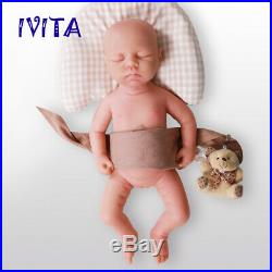 Xmas Gift 46cm Reborn Baby Eyes Closed Cute Girls Dolls Full Body Silicone Toys