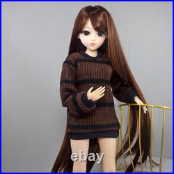 Yutotue BJD Doll Toy 60cm Girl Doll with Mechanical Face Makeup Clothes Shoes Wigs