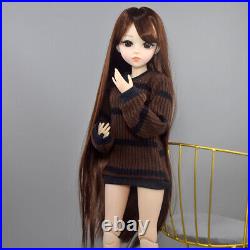 Yutotue BJD Doll Toy 60cm Girl Doll with Mechanical Face Makeup Clothes Shoes Wigs